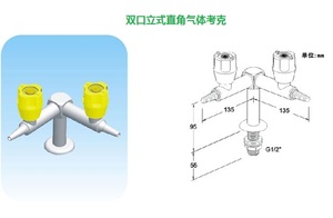 双口立式直角考克